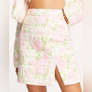 ASOS Miss Selfridge Floral Print Puffer Mini Skirt-multi